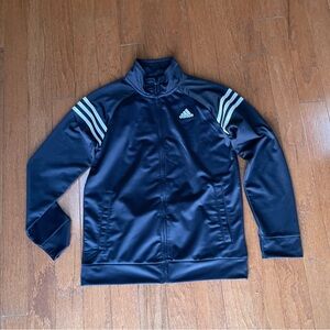 Adidas Dark Blue Jacket with White Accents Youth Large 14-16